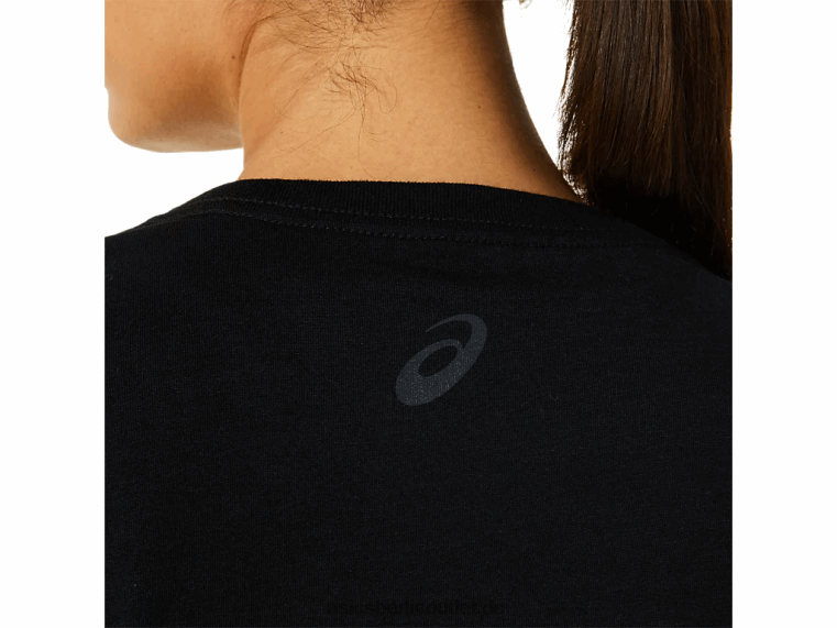 Damen-Spiral-V-Ausschnitt „A“ mit Airbrush-Tiger-Print BL4N3183Asics Leistung schwarz