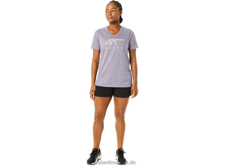 Damen-Streifen mit V-Ausschnitt BL4N2263Asics Dämmerungsviolett