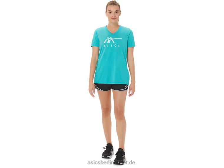 Damen-Streifen mit V-Ausschnitt BL4N2970Asics Seeglas