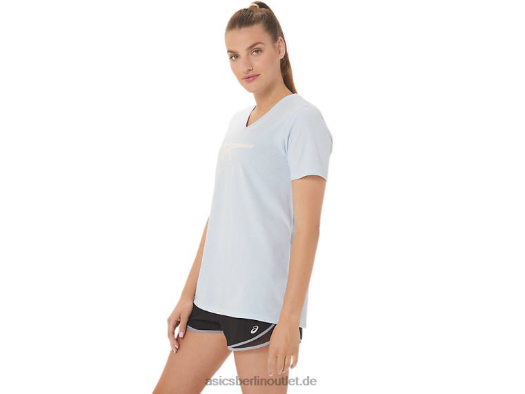 Damen-Streifen mit V-Ausschnitt BL4N2971Asics weicher Himmel