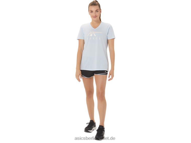 Damen-Streifen mit V-Ausschnitt BL4N2971Asics weicher Himmel