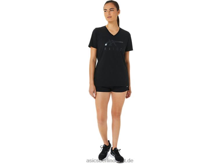 Damen-Streifen mit V-Ausschnitt BL4N3199Asics schwarzer Glanz