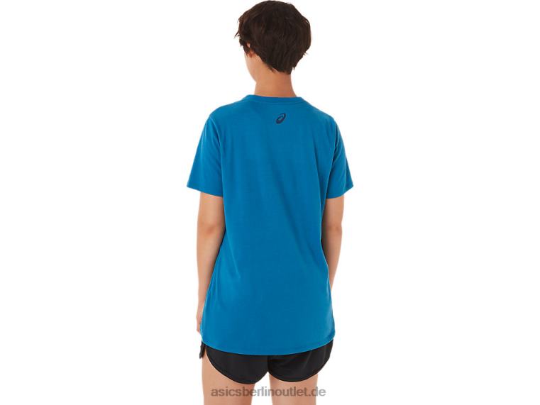 Damen-Streifen mit V-Ausschnitt BL4N3420Asics wiedergeborenes Blau