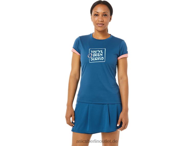 Damen-T-Shirt mit Court-Grafik BL4N3514Asics helles Indigo