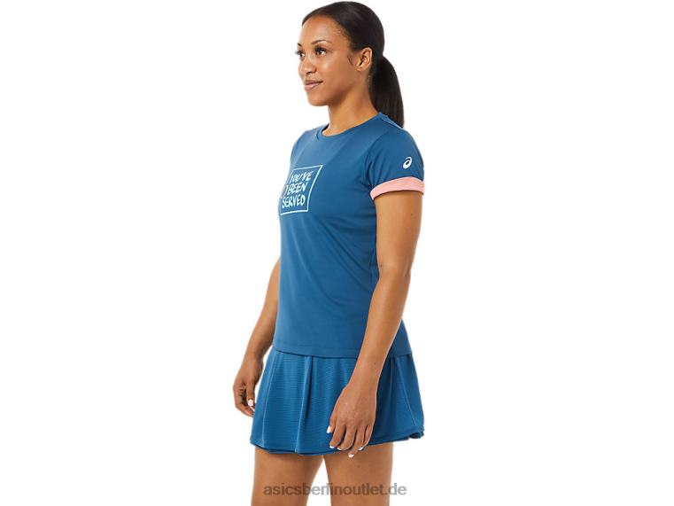 Damen-T-Shirt mit Court-Grafik BL4N3514Asics helles Indigo