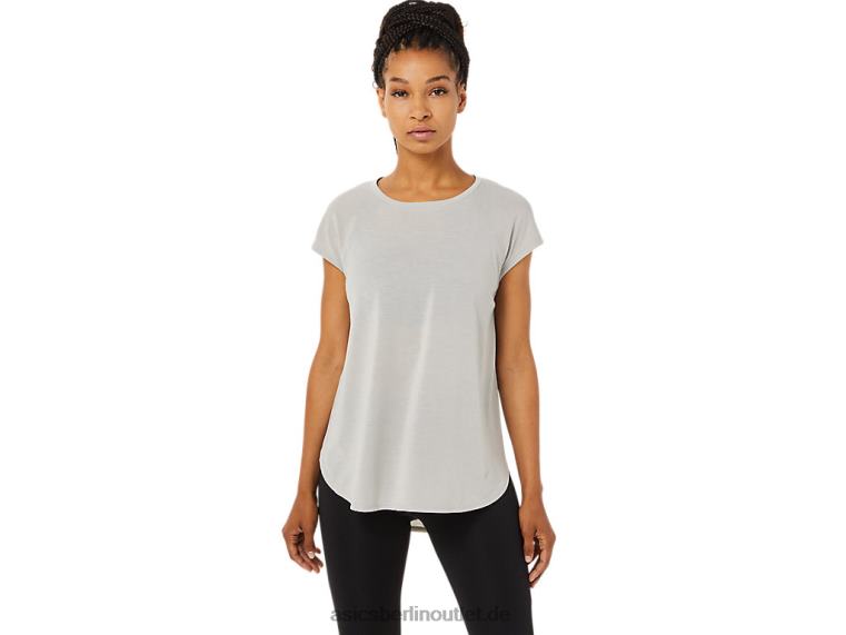 Damen-Top mit kurzen Ärmeln und Schlitz BL4N3359Asics austerngrau