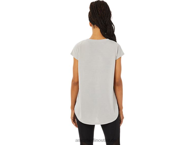 Damen-Top mit kurzen Ärmeln und Schlitz BL4N3359Asics austerngrau