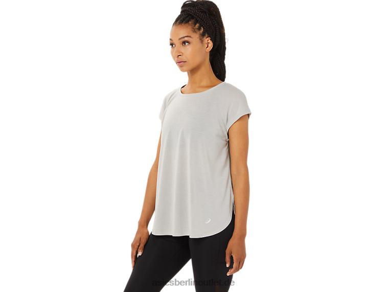 Damen-Top mit kurzen Ärmeln und Schlitz BL4N3359Asics austerngrau