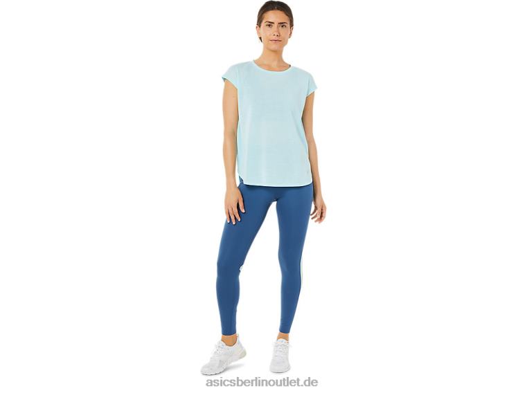 Damen-Top mit kurzen Ärmeln und Schlitz BL4N3369Asics klares Blau