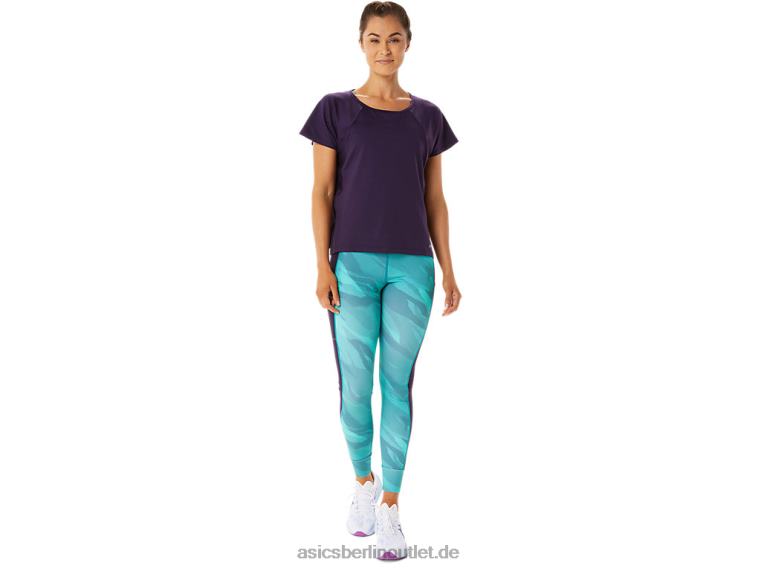 Damenoberteil mit seitlichen Schlitzen und kurzen Ärmeln BL4N2928Asics Nachtschatten