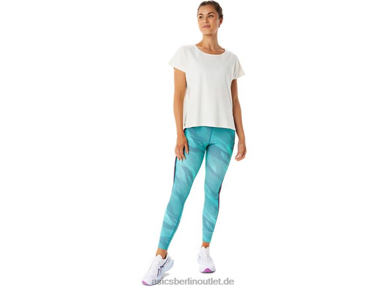 Damenoberteil mit seitlichen Schlitzen und kurzen Ärmeln BL4N2941Asics Creme