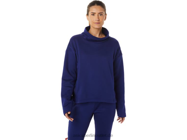 Damenpullover aus gebürstetem Strick BL4N2899Asics tauchblau