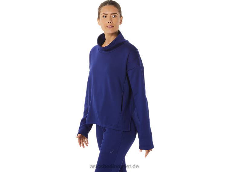 Damenpullover aus gebürstetem Strick BL4N2899Asics tauchblau