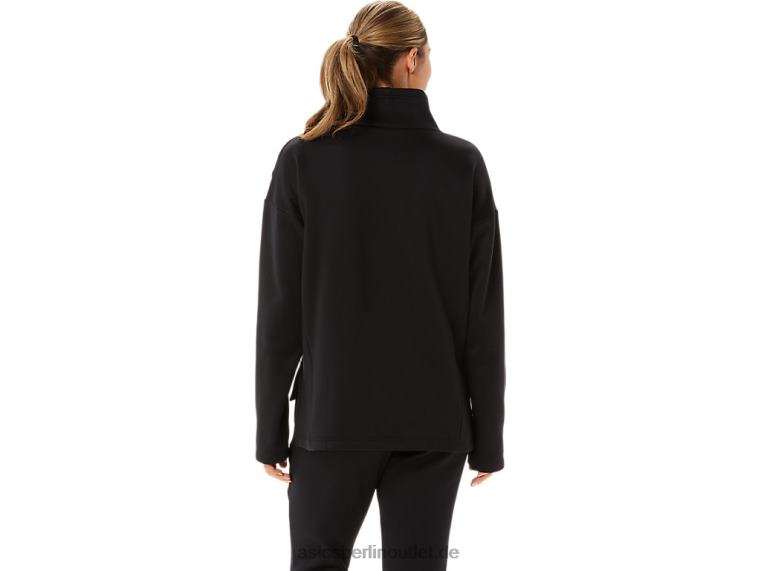 Damenpullover aus gebürstetem Strick BL4N2911Asics Leistung schwarz