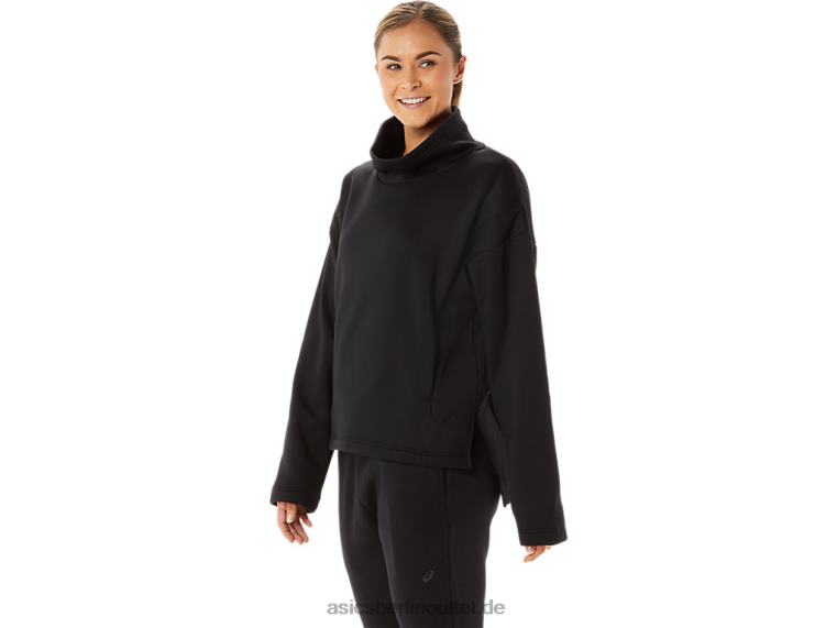 Damenpullover aus gebürstetem Strick BL4N2911Asics Leistung schwarz