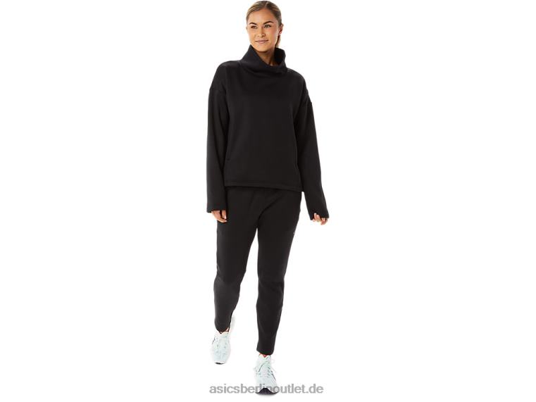 Damenpullover aus gebürstetem Strick BL4N2911Asics Leistung schwarz