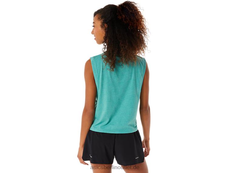 Durchgehend bedrucktes Muskel-Crop für Damen BL4N2836Asics Salbeiheide