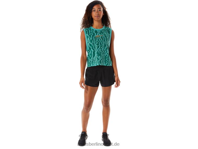 Durchgehend bedrucktes Muskel-Crop für Damen BL4N2836Asics Salbeiheide