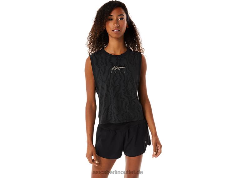 Durchgehend bedrucktes Muskel-Crop für Damen BL4N3145Asics Leistung schwarz