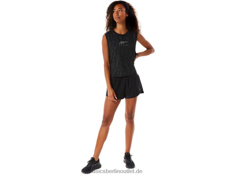 Durchgehend bedrucktes Muskel-Crop für Damen BL4N3145Asics Leistung schwarz