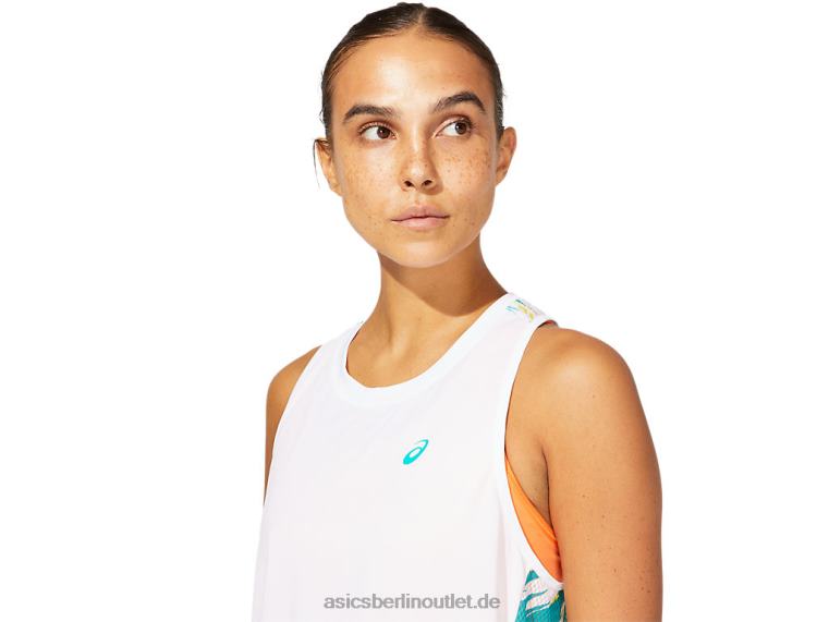 Farbinjektionstank für Damen BL4N3967Asics strahlend weiß/baltisches Juwel