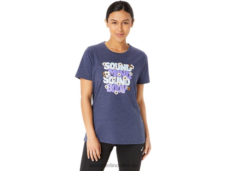 Frauen-Monarch-Slogan-Crew BL4N2163Asics Peacoat-Heidekraut