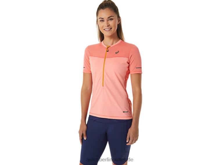 Fujitrail Kurzarmoberteil für Damen BL4N2457Asics Papaya/Guave