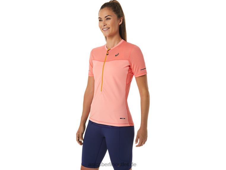Fujitrail Kurzarmoberteil für Damen BL4N2457Asics Papaya/Guave