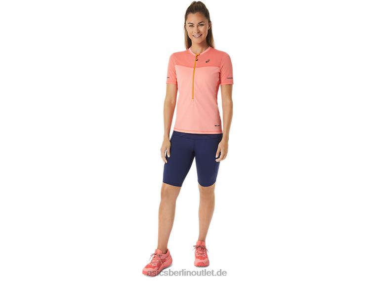 Fujitrail Kurzarmoberteil für Damen BL4N2457Asics Papaya/Guave