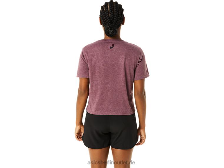 Gestreiftes, kurzärmliges, kastiges Damen-T-Shirt BL4N3620Asics tiefes Marsheidekraut