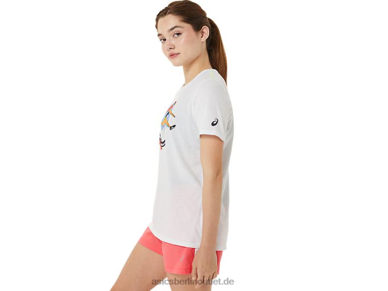 Grafik-Kurzarmshirt für Damen BL4N3215Asics strahlend weiß