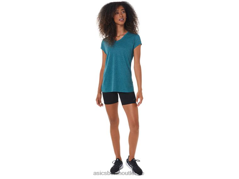 Heidekraut-Top für Damen mit V-Ausschnitt BL4N3045Asics samtiges Kiefernheidekraut