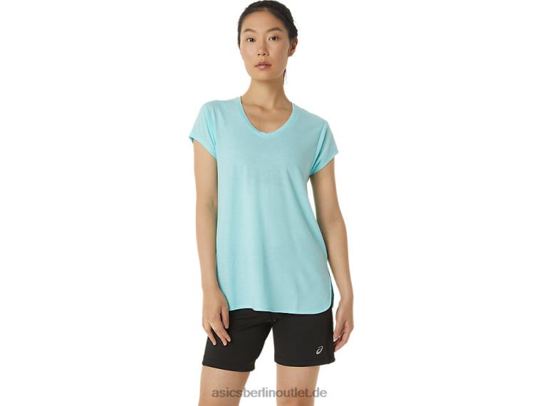 Heidekraut-Top für Damen mit V-Ausschnitt BL4N3403Asics klares blaues Heidekraut