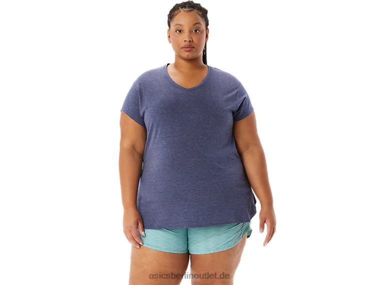 Heidekraut-Top für Damen mit V-Ausschnitt BL4N3921Asics Peacoat-Heidekraut