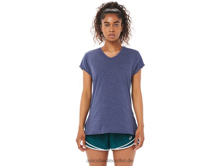 Heidekraut-Top für Damen mit V-Ausschnitt BL4N3921Asics Peacoat-Heidekraut