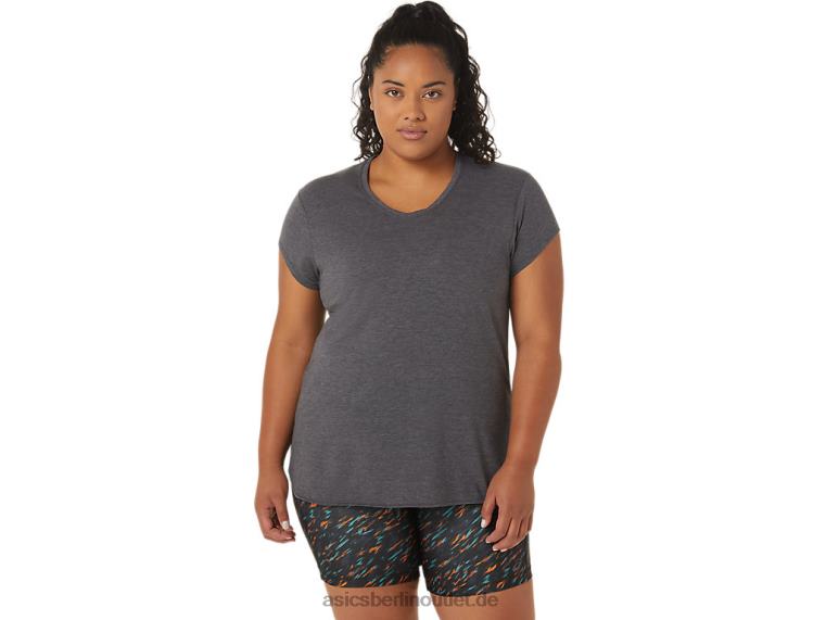 Heidekraut-Top für Damen mit V-Ausschnitt BL4N4092Asics dunkelgraues Heidekraut