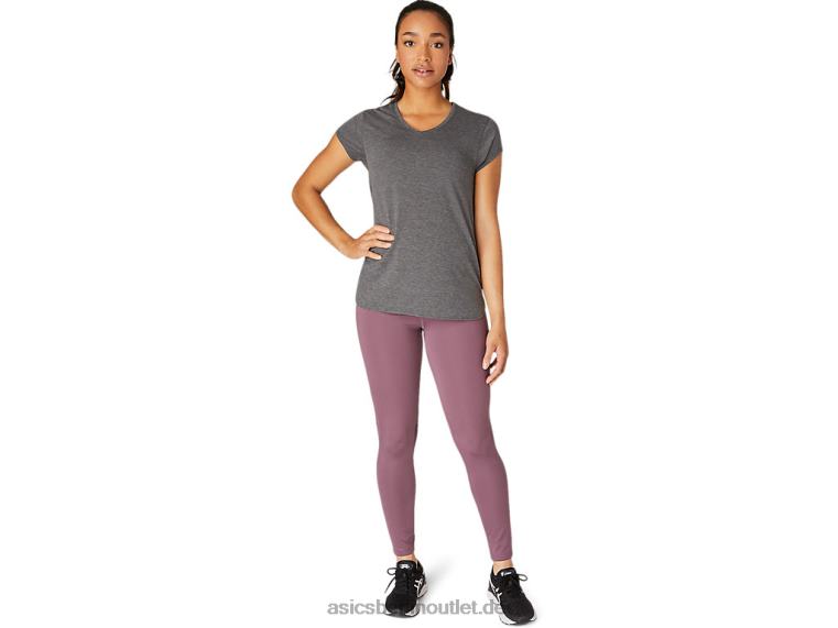 Heidekraut-Top für Damen mit V-Ausschnitt BL4N4092Asics dunkelgraues Heidekraut