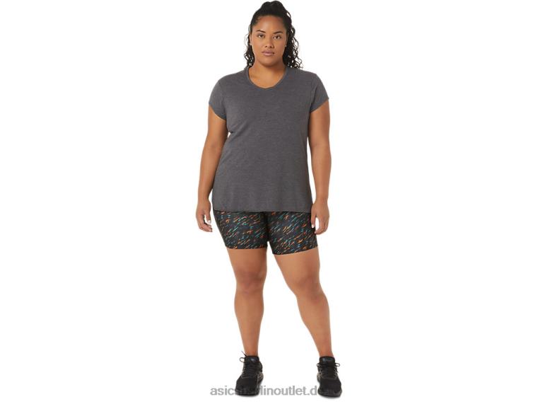 Heidekraut-Top für Damen mit V-Ausschnitt BL4N4092Asics dunkelgraues Heidekraut