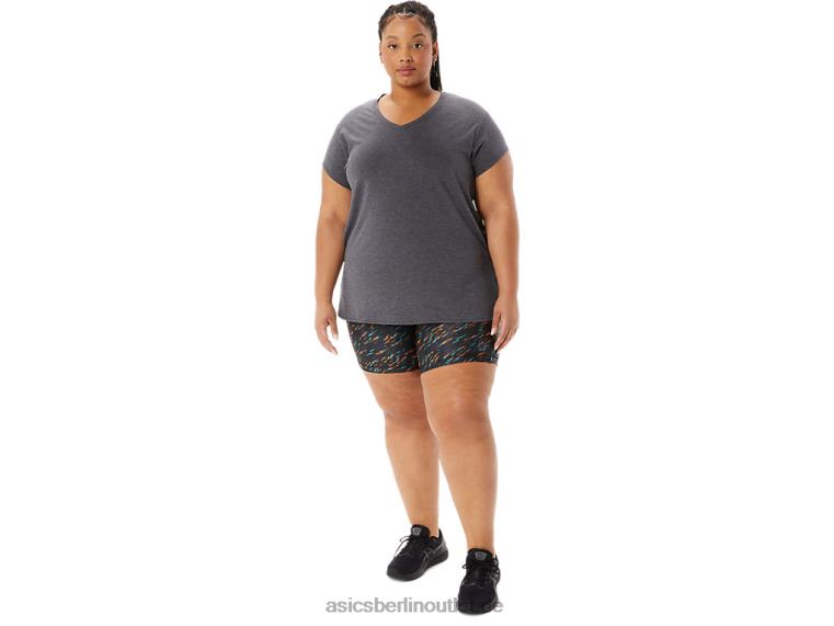 Heidekraut-Top für Damen mit V-Ausschnitt BL4N4092Asics dunkelgraues Heidekraut