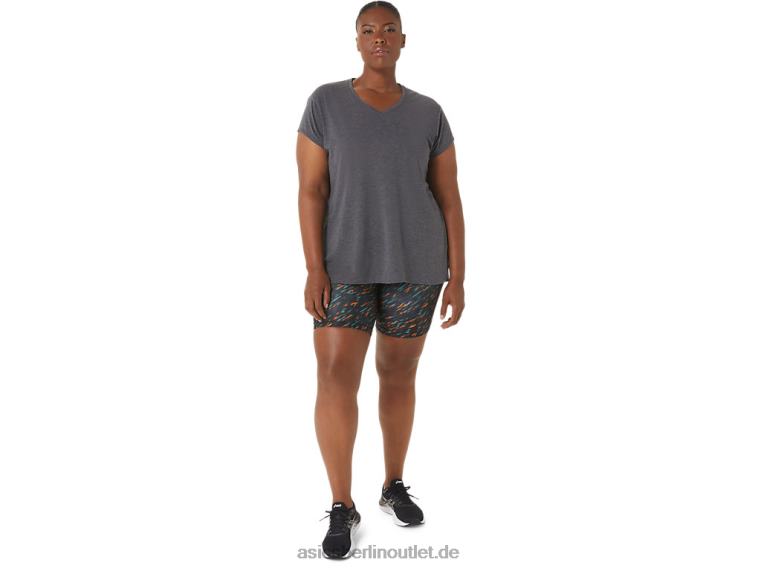 Heidekraut-Top für Damen mit V-Ausschnitt BL4N4092Asics dunkelgraues Heidekraut
