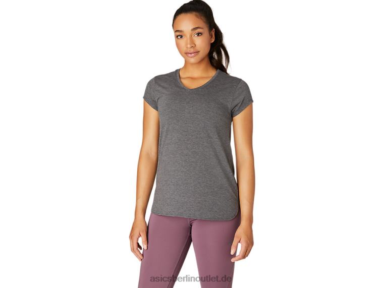 Heidekraut-Top für Damen mit V-Ausschnitt BL4N4092Asics dunkelgraues Heidekraut