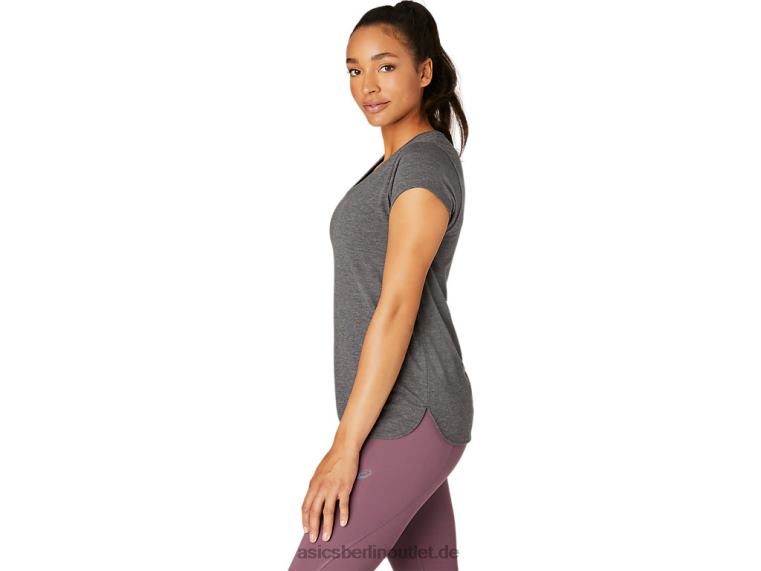 Heidekraut-Top für Damen mit V-Ausschnitt BL4N4092Asics dunkelgraues Heidekraut