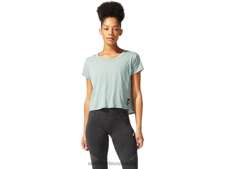 Kurzärmliges Crop-Top „Sakura“ für Damen BL4N3977Asics schiefergrau