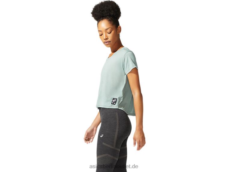 Kurzärmliges Crop-Top „Sakura“ für Damen BL4N3977Asics schiefergrau