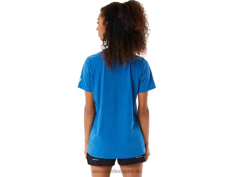 Kurzärmliges Damen-T-Shirt „Est 1977“ mit V-Ausschnitt BL4N2982Asics Seefahrt