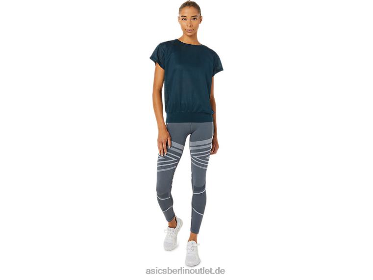 Kurzärmliges Damenoberteil mit offenem Rücken BL4N3363Asics französisches Blau