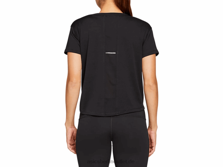 Kurzärmliges Race-Crop-Oberteil für Damen BL4N4142Asics Leistung schwarz