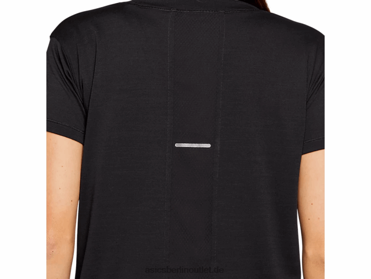 Kurzärmliges Race-Crop-Oberteil für Damen BL4N4142Asics Leistung schwarz