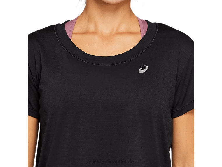 Kurzärmliges Race-Crop-Oberteil für Damen BL4N4142Asics Leistung schwarz