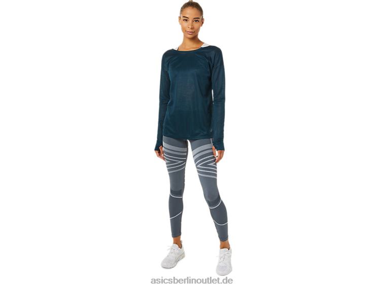 Langärmliges Damenoberteil mit offenem Rücken BL4N3378Asics französisches Blau